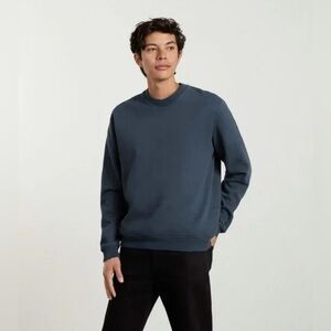 Everlane Men’s The Track Crewneck Organic Cotton Sweatshirt Kingfisher Blue XL